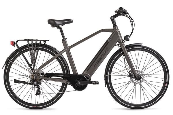 Aluminium e-citybike til mænd Hollandia Mantova 28'' e-bike grå 250 Watt Li-Ion 36V/10,4 Ah 7 gear