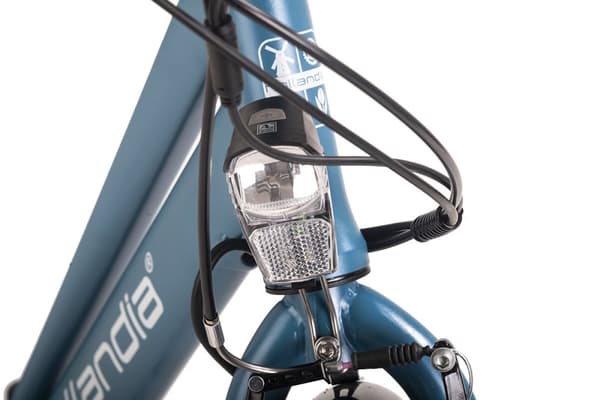E-city cykel dame 28« Hollandia Optima Basic RH 46 cm blå 250 Watt Li-Ion 36V/13 Ah 7 gear