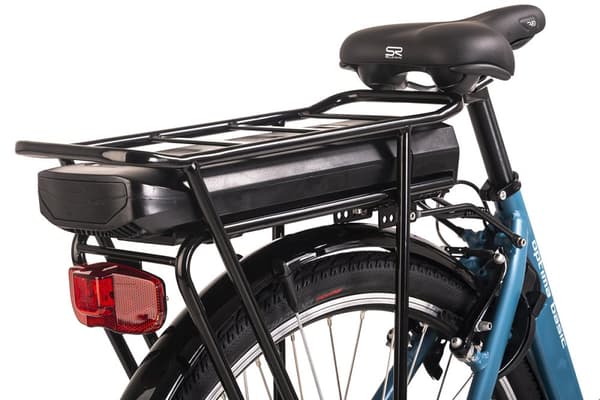 E-city cykel dame 28« Hollandia Optima Basic RH 46 cm blå 250 Watt Li-Ion 36V/13 Ah 7 gear