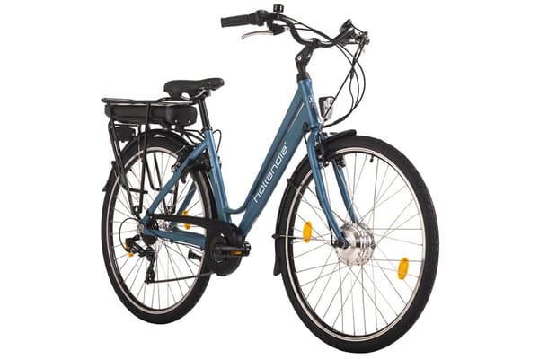 E-city cykel dame 28« Hollandia Optima Basic RH 46 cm blå 250 Watt Li-Ion 36V/13 Ah 7 gear