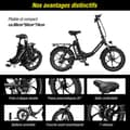 Miniatyrbild 4 av 6: RCB Elcykel 20" MTB Fat Bike för Vuxna Fällbar - Batteri 36V/15.6Ah - 7 Växlar - APP - RK6 Svart