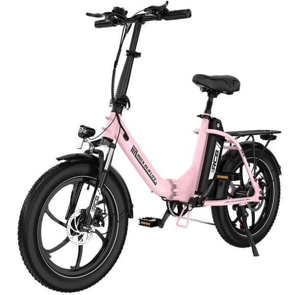 RCB Elcykel - 20" VTT Fat Bike för vuxna, hopfällbar - Batteri 36V/15.6Ah - 7 Växlar - RK6 Rosa