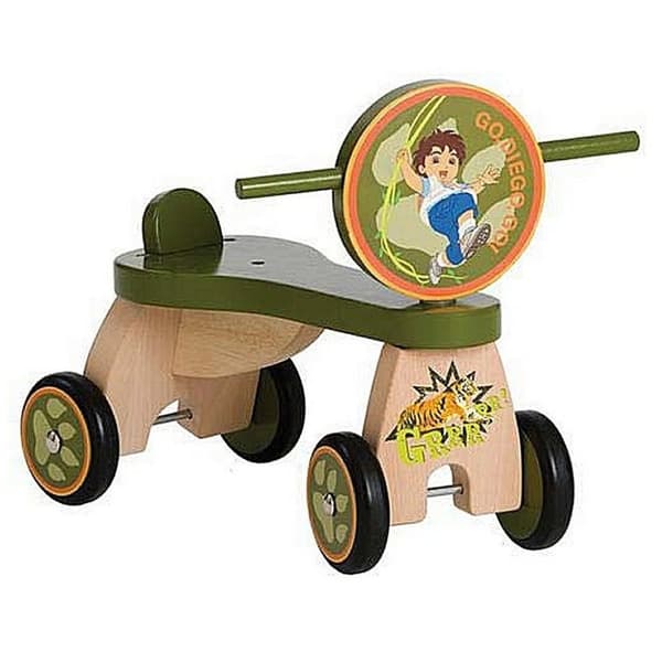 Diego Stable Balance Bike Jungle i træ med 4 hjul 1+