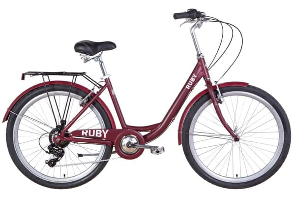 Cykel Ruby Aluminium, 26", 7 växlar, 150 cm-175 cm, Röd