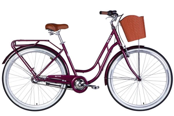 Cykel Retro 28", 3 växlar, 160 cm-195 cm, Rosa
