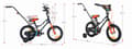 Miniatyrbild 9 av 9: Tiger Bike Barncykel 14 tum träningshjul tryckstång (Svart Orange Turkos, 14 tum)