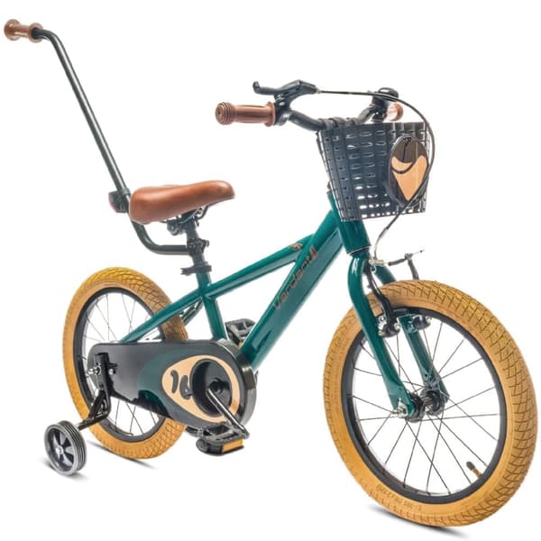 Verdant Bike Barncykel 14 tum med tryckstång (Grön, 14 tum)