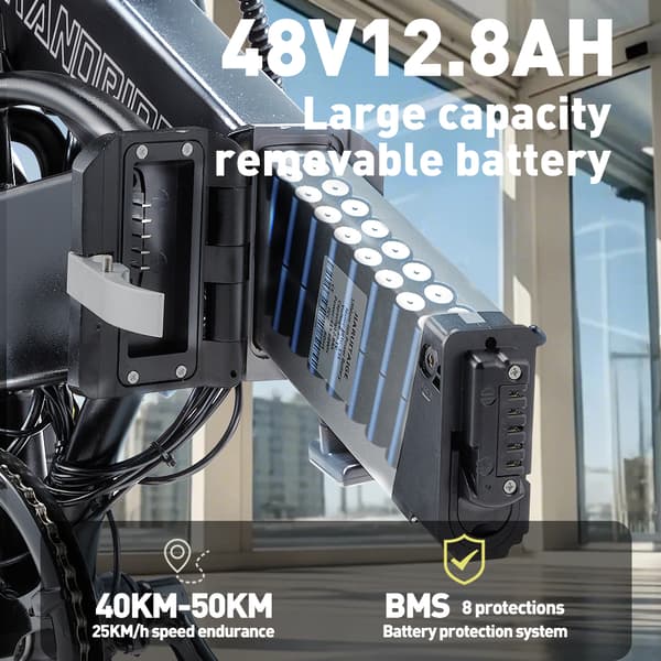 RANDRIDE YA20 elcykel, 500W motor, 12,8Ah batteri, 20*1,95'' dæk, foldbar