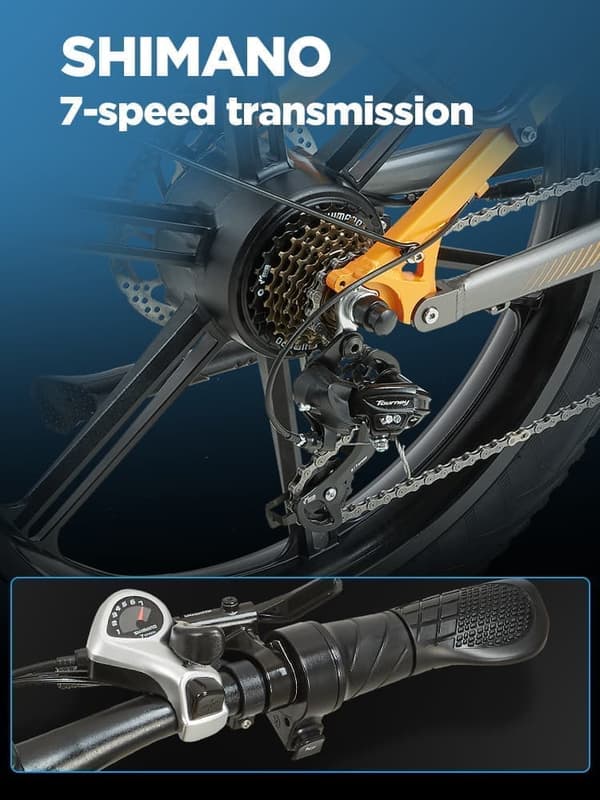 PULUMA PH003 elcykel Dual-Drive 1000 W Fat Tire E-Bike – 50 km/h, 80 km räckvidd, Shimano-växlar och hydrauliska bromsar, 150 kg last