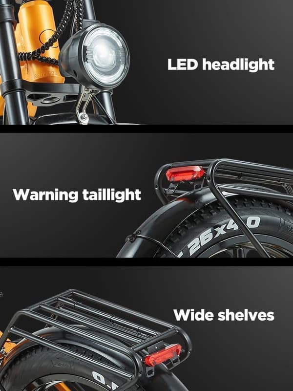 PULUMA PH003 elcykel Dual-Drive 1000 W Fat Tire E-Bike – 50 km/h, 80 km räckvidd, Shimano-växlar och hydrauliska bromsar, 150 kg last