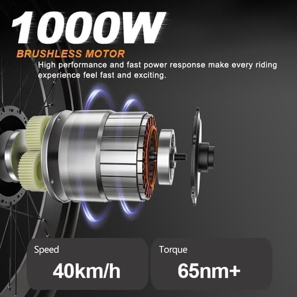 Hedatx TX19 29" sähköpyörä 1000W harjaton moottori, 48V 19.2Ah akku, Shimanon hydrauliset jarrut ja 45km/h – Premium maastopyörä