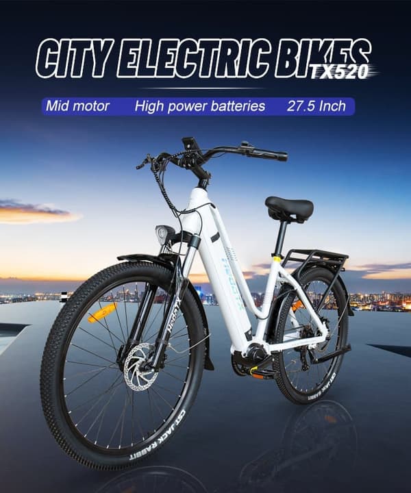 Hedatx TX520 27,5" elcykel med 250W mellemdrevsmotor, 48V 13Ah batteri, SHIMANO hydrauliske bremser og 45 km/t hastighed