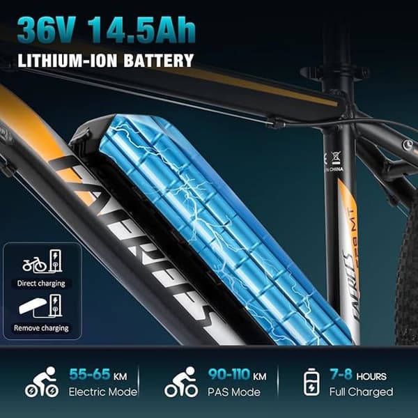 Fafrees F28 MT E-Cykel 27.5 Tum 36 V/14.5 Ah Batteri, 250W svart Shimano 21