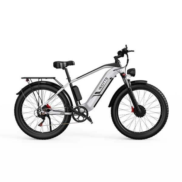 DUOTTS F26 elcykel: 750W motor, 120 km räckvidd, 26" fettdäck, IPX5 vattentät, 55° klättring (Shimano 7-hastighet)