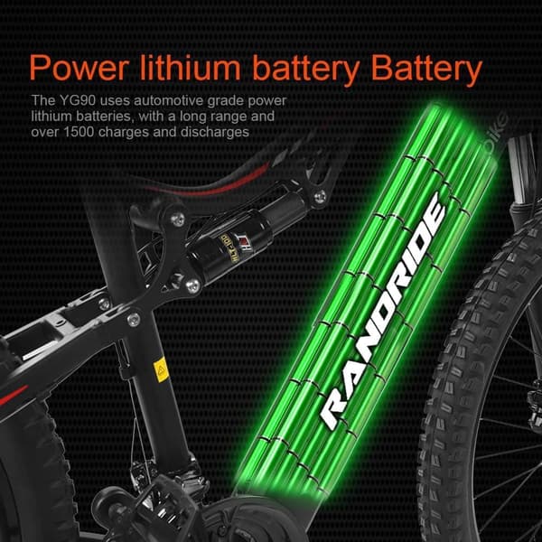 RANDRIDE YG90B 27.5" elcykel – 1000W motor, 48V 17Ah udvidet rækkevidde, Shimano-bremser, 50 km/t hastighed
