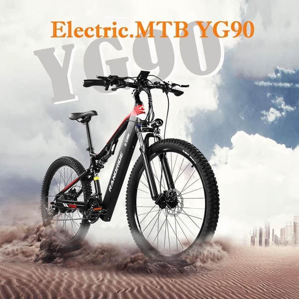 RANDRIDE YG90B 27.5" elcykel – 1000W motor, 48V 17Ah udvidet rækkevidde, Shimano-bremser, 50 km/t hastighed
