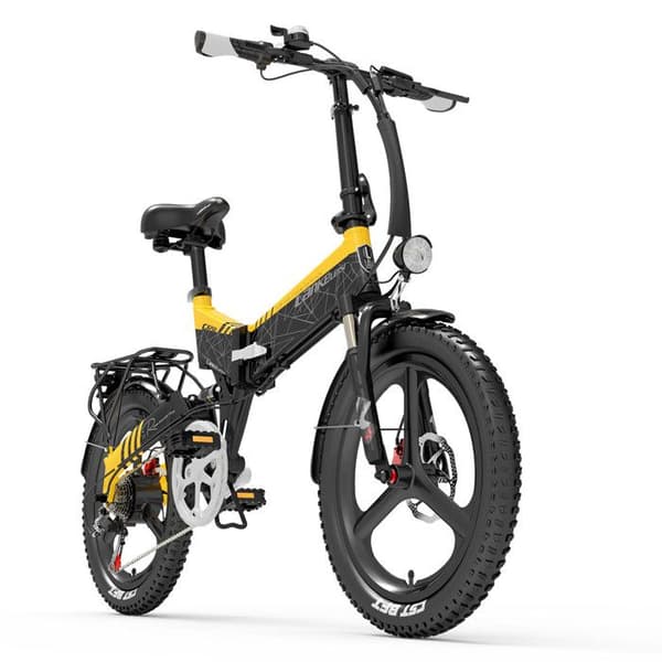 LANKELEISI G650 400W 20" 14,5AH 100KM 31KM-H Folding City Electric Bike (Gul)