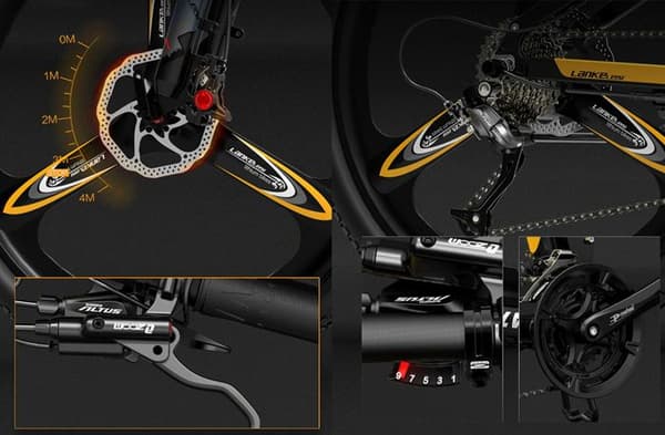 Lankeleisi XT750 Sport Elcykel 14,5ah - 500W - Vuxen - 1 aluminiumhjul 26" Vit 500W