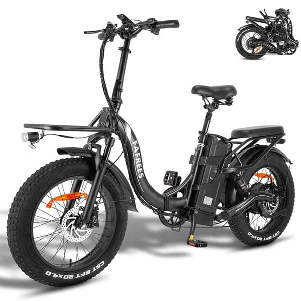 FAFREES F20 X Max Elcykel 750W 30Ah 200KM Samsung batteri för laddning av mobiltelefoner Svart