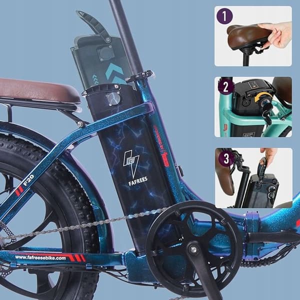 FAFREES F20 Pro elcykel 18AH 350W 35KM/H 16 tums ram aluminiumhjul 20" himmelsblå