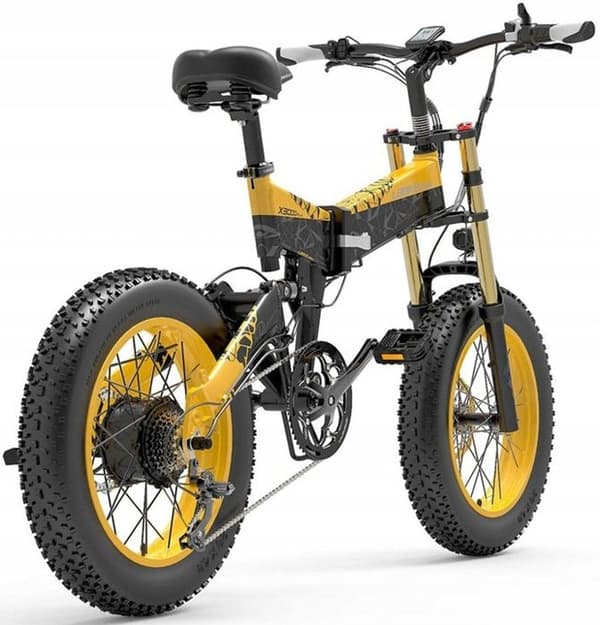 LANKELEISI X3000 PLUS elcykel bredare ram aluminiumhjul 20" gul 17,5ah 48V 120KM 1000W