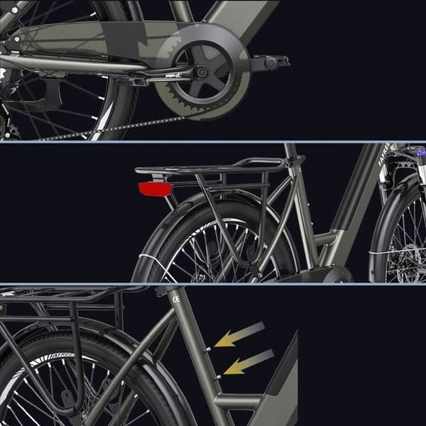 FAFREES F26 Pro elcykel med ca 10AH 36V 380W 25KM/H 90KM aluminiumhjul 26" grön