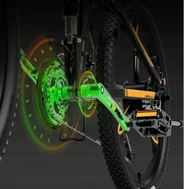 Lankeleisi XT750 Sport elcykel 14,5ah 48V 33km/h 500W Ramversion 26 aluminiumhjul 26" gul