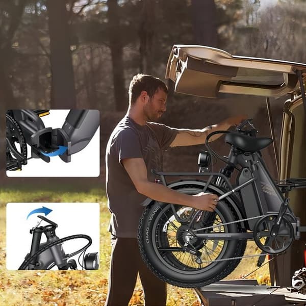 Fafrees FF20 Polar elcykel 40KM/H 10,4AH*2 1000W hjul 20" Fällbar elcykel röd