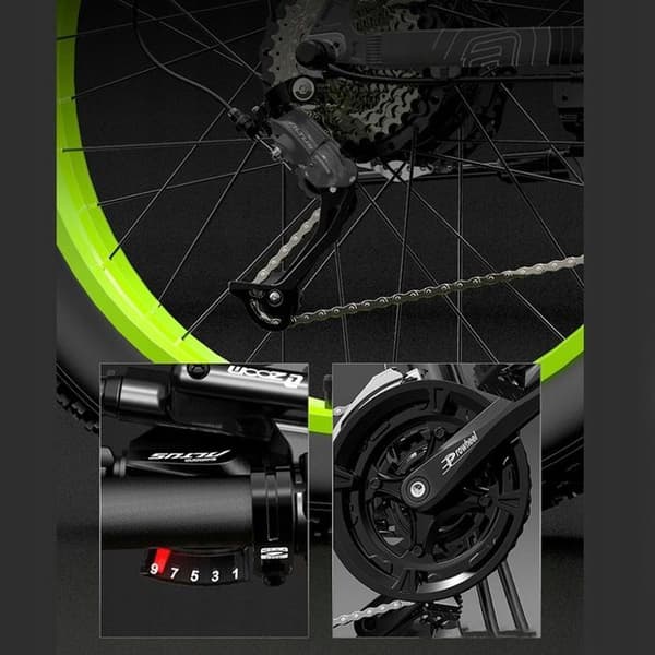 Lankeleisi XT750 PLUS elcykel 1000W 17,5Ah 45KM/H 120KM hjul 18'' 26" GRÖN