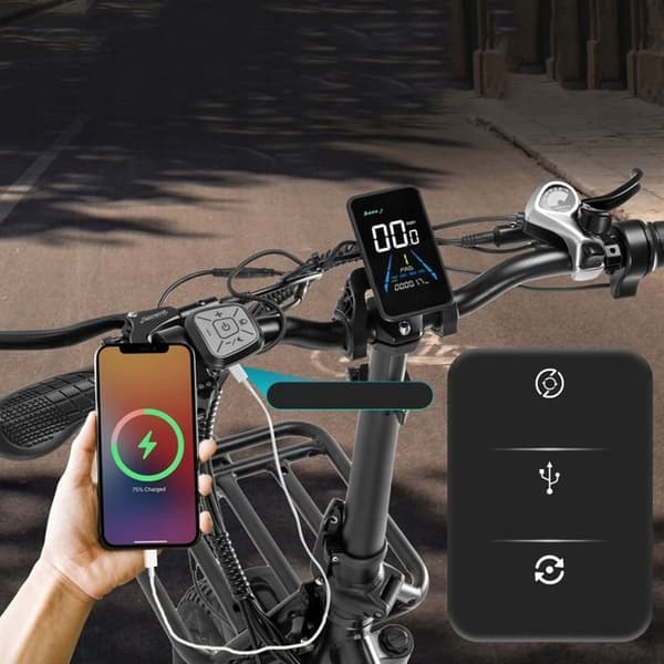 FAFREES F20 X Max Elcykel 750W 30Ah 200KM Samsung batteri för laddning av mobiltelefoner VIT