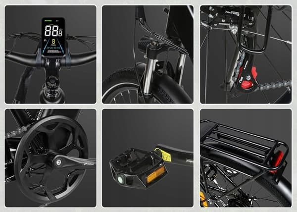 Samebike RS-A01 Pro 15AH 36V 500W 32KM/H Elcykelhjul 27,5" Electric City Bike Grå