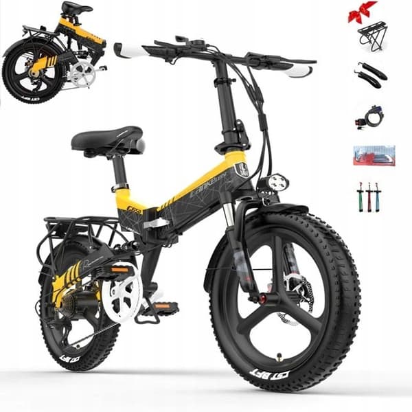 Elcykel Lanceleisi G650 14,5AH 31KM/H 100KM 400W hjul 20" gul