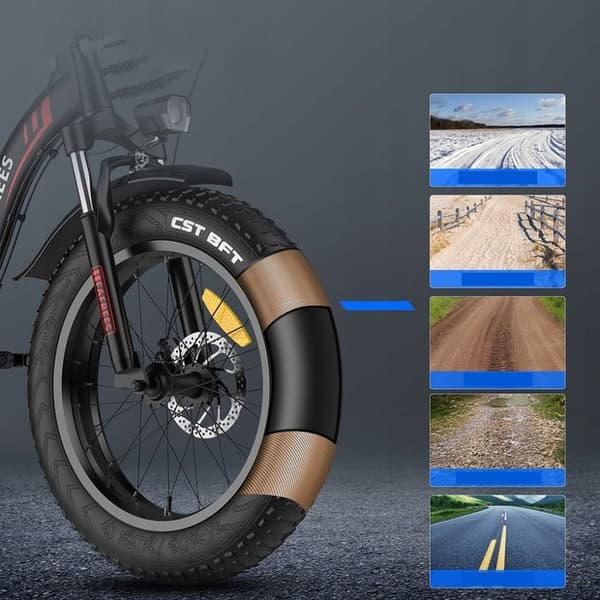FAFREES F20 MAX Elcykelram 16'' 22,5AH 48V 500W Samsung Batteri 20" Hjul Svart