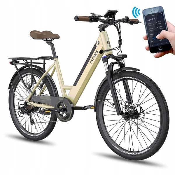 FAFREES F26 Pro elcykel med ca 10AH 36V 380W 25KM/H 90KM aluminiumhjul 26" Guld