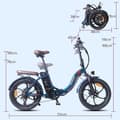 Miniatyrbild 4 av 4: FAFREES F20 Pro elcykel 18AH 350W 35KM/H 16 tums ram 20" aluminiumhjul svart