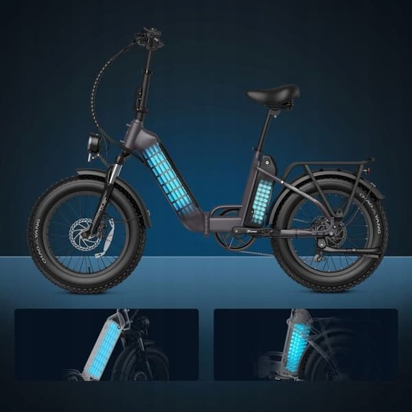 Fafrees FF20 Polar elcykel 40KM/H 10,4AH*2 1000W hjul 20" Fällbar elcykel svart
