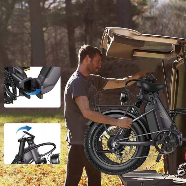 Fafrees FF20 Polar elcykel 40KM/H 10,4AH*2 1000W hjul 20" Fällbar elcykel svart