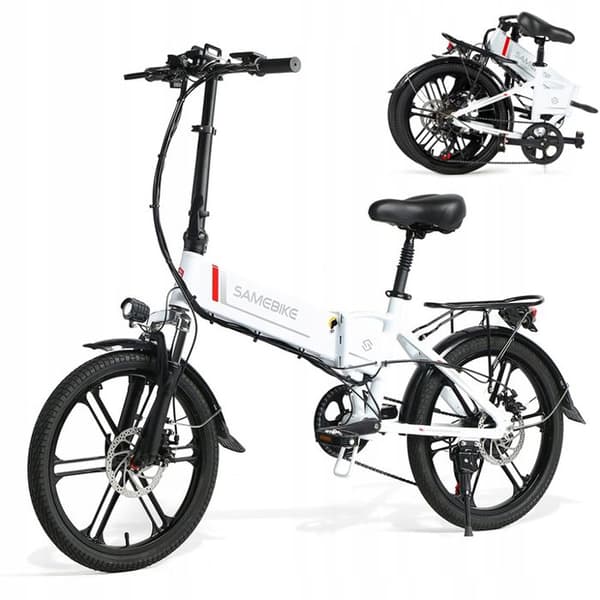 Samebike 20LVXD30-II Elcykel E-BIKE ram 17,5 tums hjul 20" vit 350W 35km/h 10,4Ah 48V 80KM