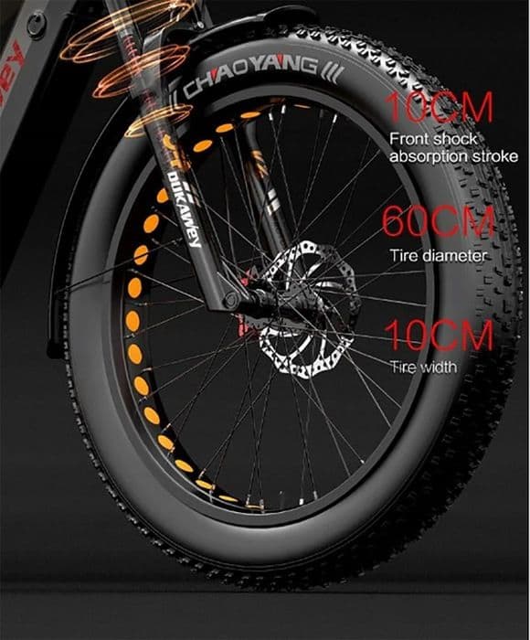 Elcykel Lankeleisi Silvertip8 1000W Samsung 52V 20Ah 52KM/H 26*4.0"svart