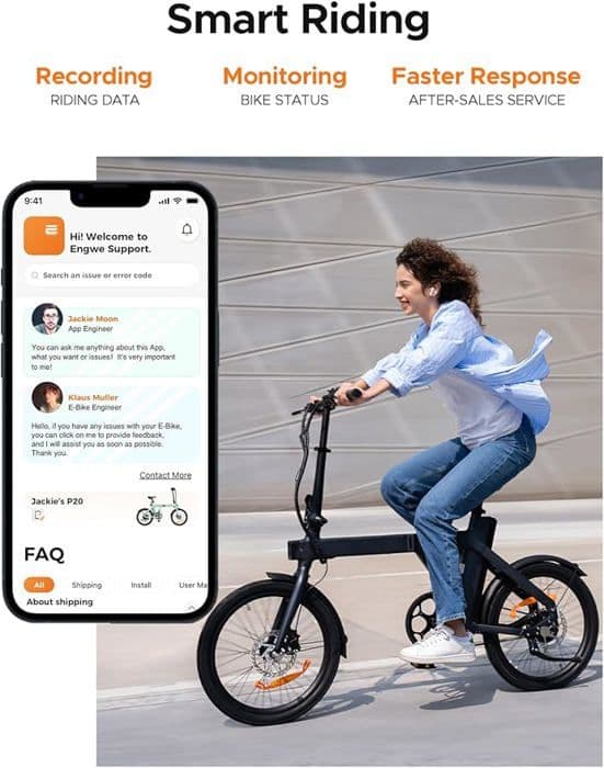 ENGWE P20 E-Bike Elcykel med App 36V 9,6Ah 100km 250W 25km/h, 42Nm