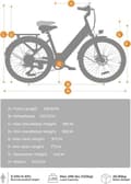 Miniatyrbild 6 av 6: MileCity 1 E-Bike Elcykel för kvinnor 26 tum 250W 468 Wh med vridmoment sensor, 100km GR