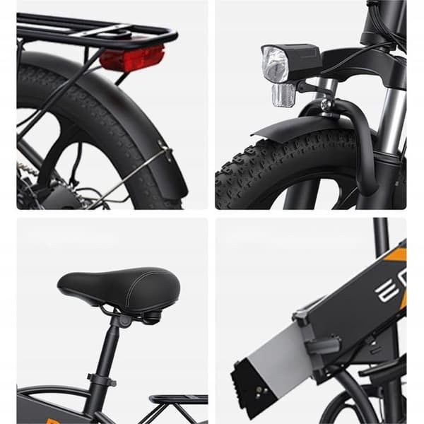 Fällbar elcykel ENGWE P1 36V 13AH 250W 25KM/H 100KM svart Ebike