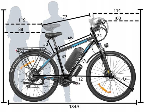 PASEBIKE C29 Elektrisk sportfordon 1000W 48V 21AH 55HP/H 120HP 29"*2.125 E-cykel