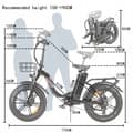 Miniatyrbild 5 av 6: PASEBIKE P20 Pro 48V 23AH 1000W elektrisk hopfällbar cykel för vuxna, 20''*4.0 DÄCKTJOCKLEK
