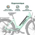 Miniatyrbild 6 av 6: HILLMILES Milecity 1 - Elcykel 26" - Motor 250W - Avtagbart batteri 36V 13Ah - Räckvidd 100km - Shimano 7 växlar, Grön