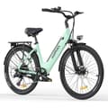 Miniatyrbild 1 av 6: HILLMILES Milecity 1 - Elcykel 26" - Motor 250W - Avtagbart batteri 36V 13Ah - Räckvidd 100km - Shimano 7 växlar, Grön