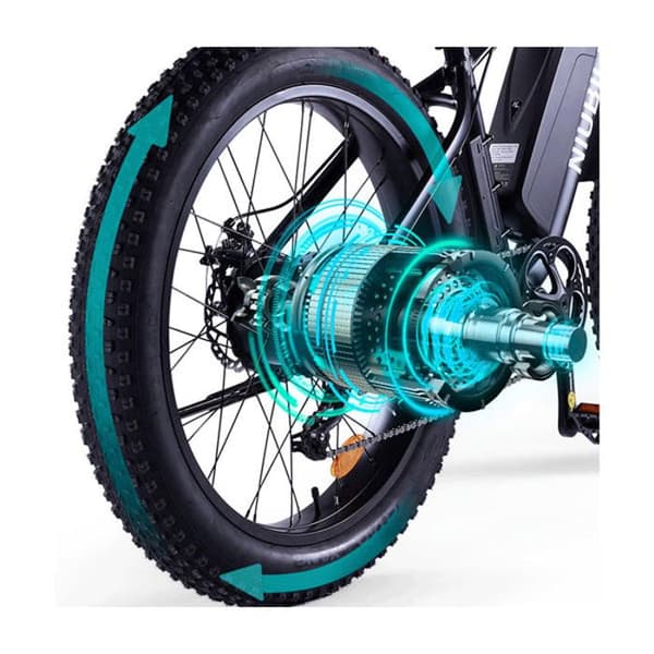 Niubility B26 elcykel aluminiumhjul 26" svart 48V 1000W 12,5AH 35KM/H 26 Inch SHIMANO 7-växlad transmission svart