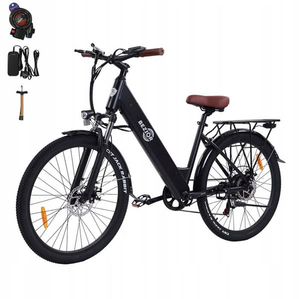 Bezior M3 elcykel aluminiumhjul 26" svart 500W 48V 10.4AH 26" MTB E-cykel SHIMANO 7-växlad svart