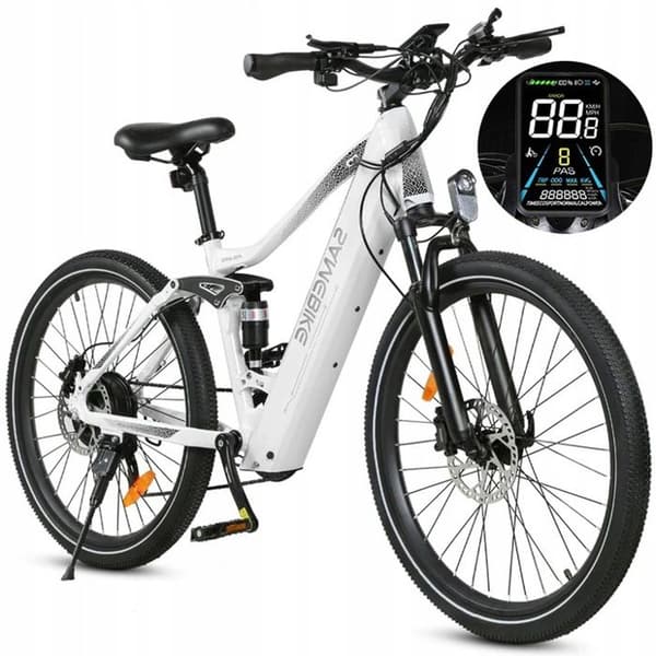 Mountain E-Bike Samebike XD26-II-FT-WH 48V 14Ah 25km/h 100HP 26'' svart ram 26'' aluminiumhjul
