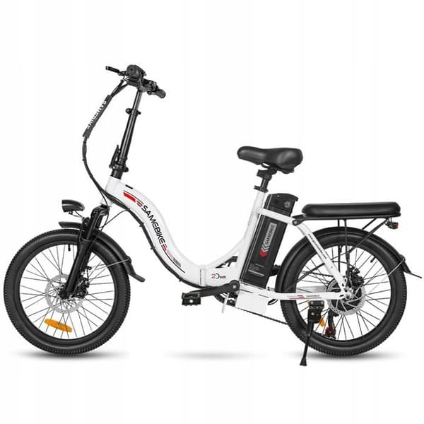 SAMEBIKE CY20-FT-WH 250W E-Bike 20 Inch Fat Tire Folding Bike 36 V/13 Ah batteri, maximal räckvidd upp till 60-110 km, Off-Road Mountain,